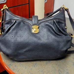 Louis Vuitton Mahina black leather sling purse